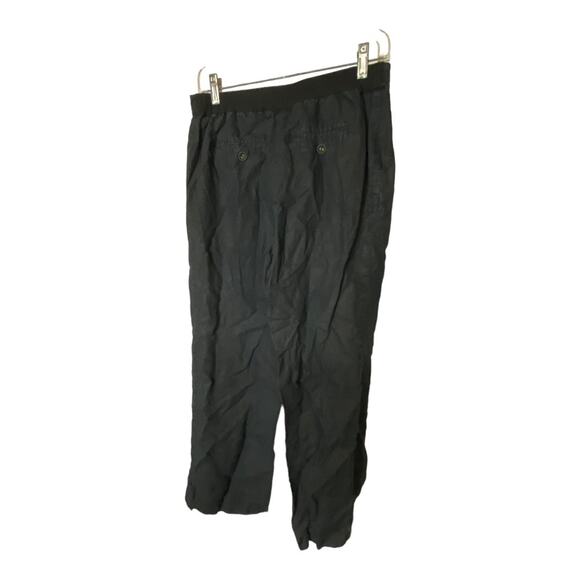 Linen by Charter Club Women's Size Small Pants Black Relaxed Fit Drawstring - Picture 4 of 7